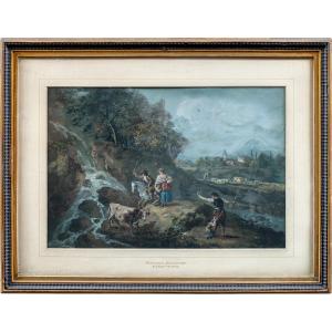Francesco Zuccarelli (pitigliano 1702 - Florence 1788) - Paysage Fluvial.