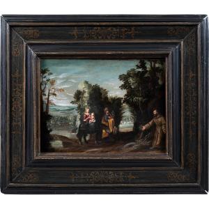 Italian Master (17th Century) - The Flight Into Egypt Appears To St. Francis.