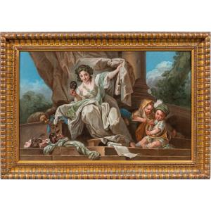 Charles-André van Loo (Nice 1705 - Paris 1765) attribué à - Allégorie de la Divine Comédie.