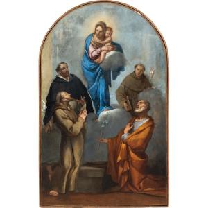  2.610 / 5.000 Giulio Carpioni (Venise 1613 - Vicence 1678) - Vierge à l'Enfant avec les saints