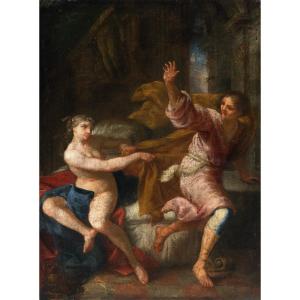 Neapolitan Painter (17th Century) - Joseph And Potiphar's Wife.