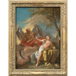 Peintre vénitien (XVIIIe siècle) - Vénus et Chronos (esquisse préparatoire).