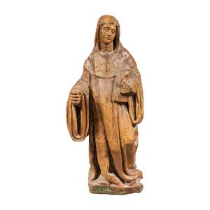 Sculpture en bois sculpté - Saint Robert. Italie, XVIe siècle.