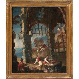 Matteo Ghidoni, Known As Matteo Dei Pitocchi (florence 1626 - Padua 1700) - Genre Scene.