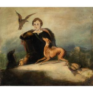 Peintre italien (fin du XIXe siècle) - Le Fauconnier.
