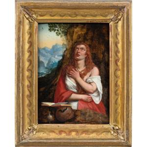 Titian (pieve Di Cadore 1488 - Venice 1576), Follower Of - Penitent Magdalene.