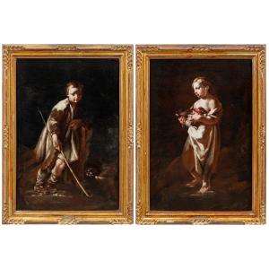 Giuseppe Maria Crespi, Known As Lo Spagnoletto (bologna 1665 - Bologna 1747) - Pair Of Children