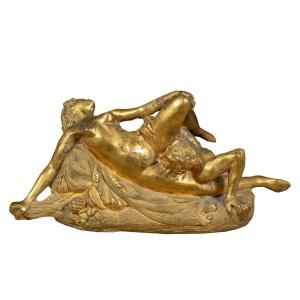Sculpture en bronze doré - Scène érotique. France, fin du XIXe siècle.