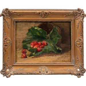 Octave Cartel (Belgique, 1884-1944) - Nature morte aux fraises.