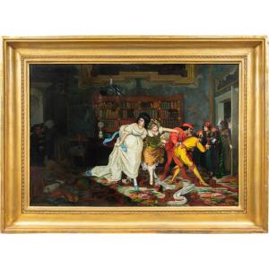  Vincenzo Colleoni (Actif à Venise dans la seconde moitié du XIXe siècle) - Scène d'intérieur.