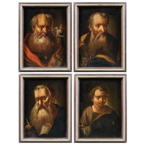 Peintre italien (XVIIIe siècle) - Les Quatre Évangélistes.