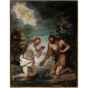 Atelier de Jacopo Palma le Jeune (Venise 1548 - Venise 1628) - Baptême du Christ.