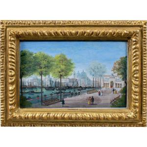 Venetian Painter (19th Cent.) - Venice, View Of The Royal Gardens With The Coffee House.