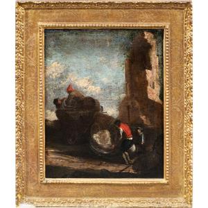 Roman Painter (18th Century) - Landscape With Wayfarers.