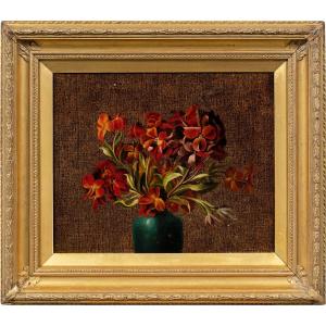 Peintre européen (XIXe-XXe siècle) - Nature morte aux fleurs.
