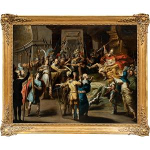Pauwels Casteels (Anvers, vers 1625-1697) - David devant le roi Saül.