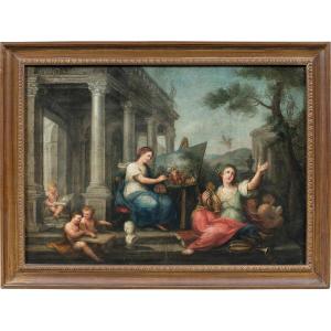 Maître français (XVIIIe siècle) - Allégorie des Arts.