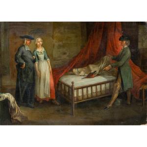 Peintre français (XVIIIe siècle) - L'Allusion au soufflet.