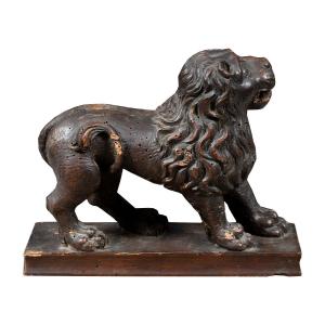 Sculpteur italien (XVIe siècle) - Lion en pose héraldique.