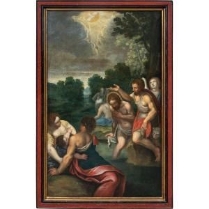 Flemish Painter Active In Italy (17th Century) - Baptism Of Christ.