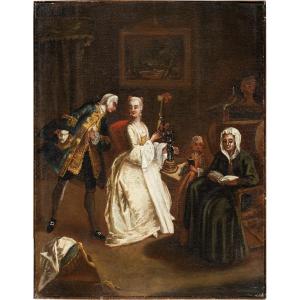 Workshop Of Pietro Longhi (venice 1702 – Venice 1785) - The Declaration Of Love.
