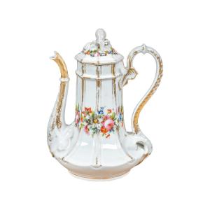 Polychrome Porcelain Coffee Pot. Italy, Early 20th Century.