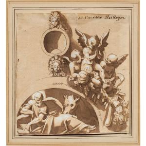 Louis Dorigny (paris, 1654 - Verona, 1742) - Study For A Decorative Project.