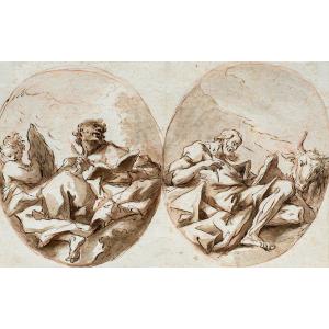 Gaspare Diziani (belluno 1689 - Venice 1767) - Saint Matthew And Saint Luke.