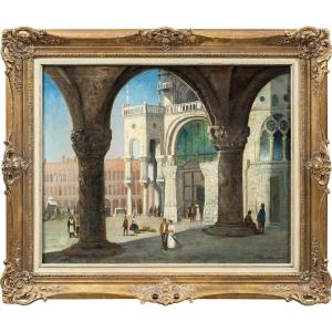 Ippolito Nicolò Spinola Of Lerma (19th Century) - Venice, View Of St. Mark's Square.