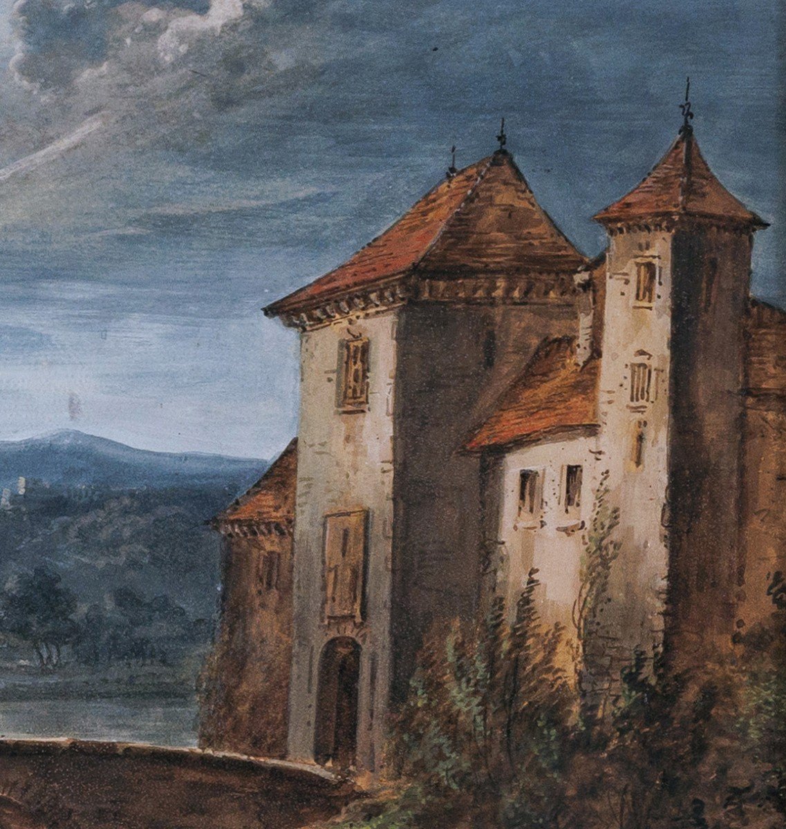 Christmas Attr. At, Landscape With Castle And Bridge-photo-4