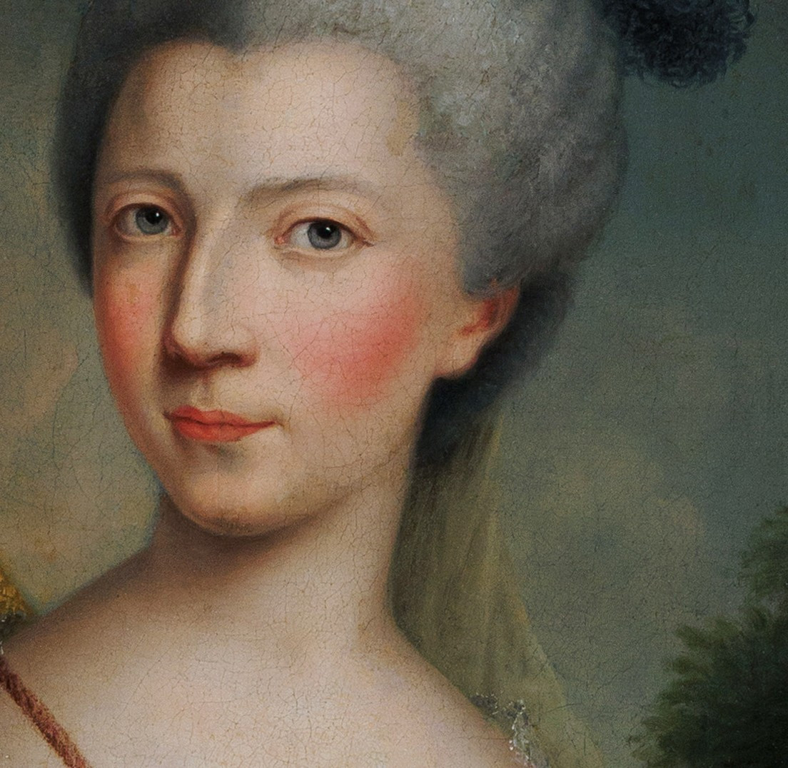 Panealbo attribué – Marie-Thérèse, comtesse d’Artois en Diane : rare iconographie rococo-photo-3