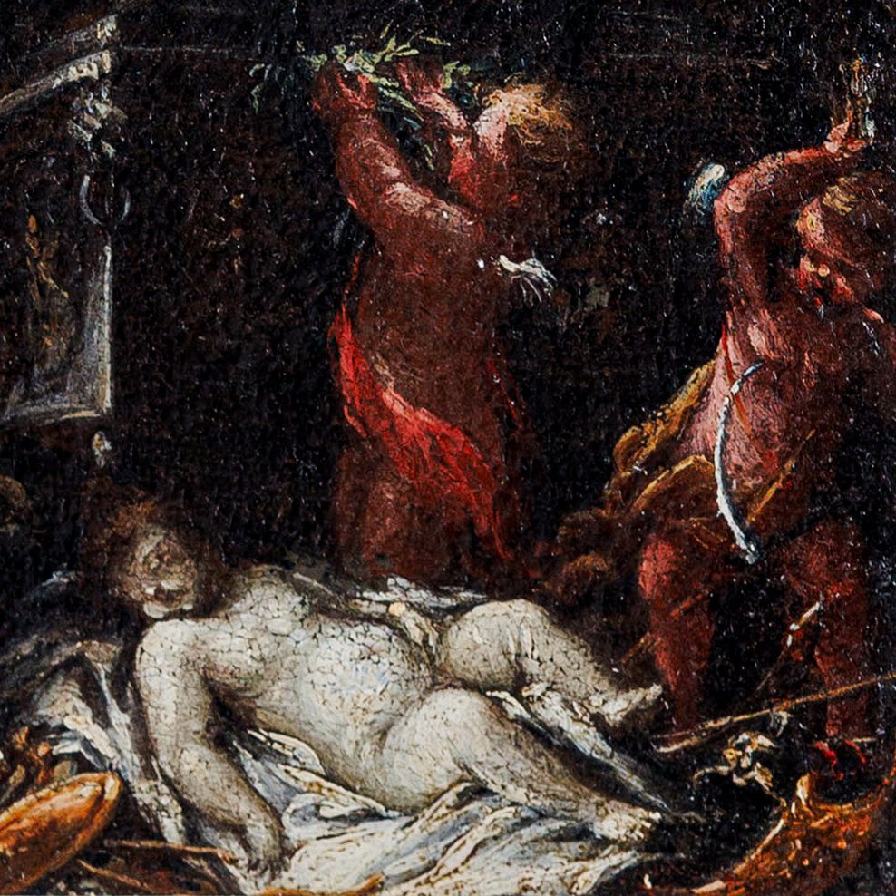 Entourage de Francesco Zugno : La Mort de Cupidon | Tableau Peinture Huile sur Toile-photo-4