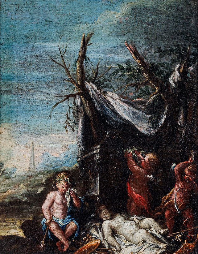Entourage de Francesco Zugno : La Mort de Cupidon | Tableau Peinture Huile sur Toile