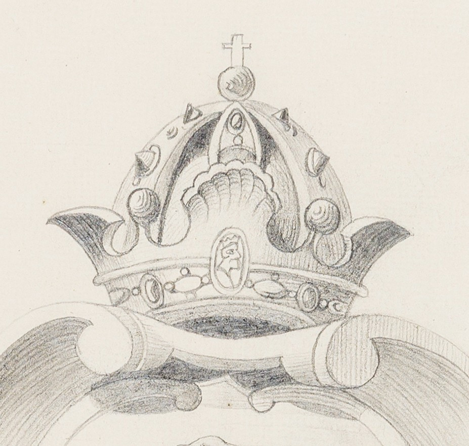 GOTTFRIED STEFFAN, Dessin héraldique avec aigle impérial-photo-3