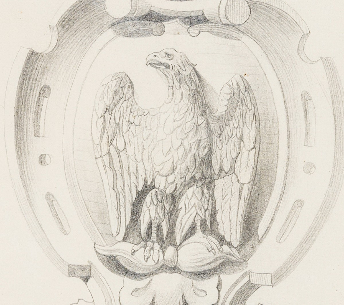 GOTTFRIED STEFFAN, Dessin héraldique avec aigle impérial-photo-4
