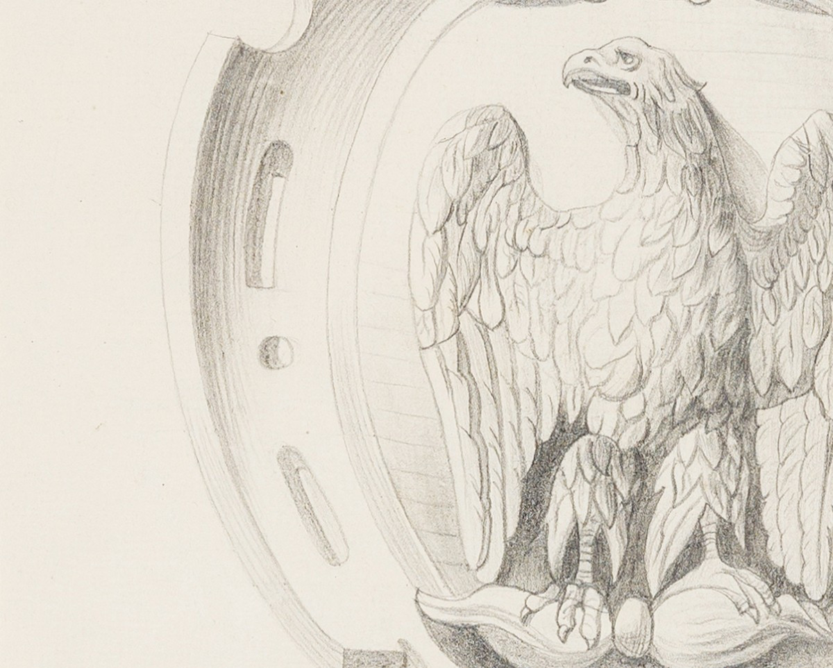 GOTTFRIED STEFFAN, Dessin héraldique avec aigle impérial-photo-1