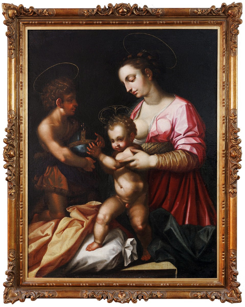Cosimo Gamberucci, Attr. To Virgine And The Child (after Andrea Del Sarto)-photo-2