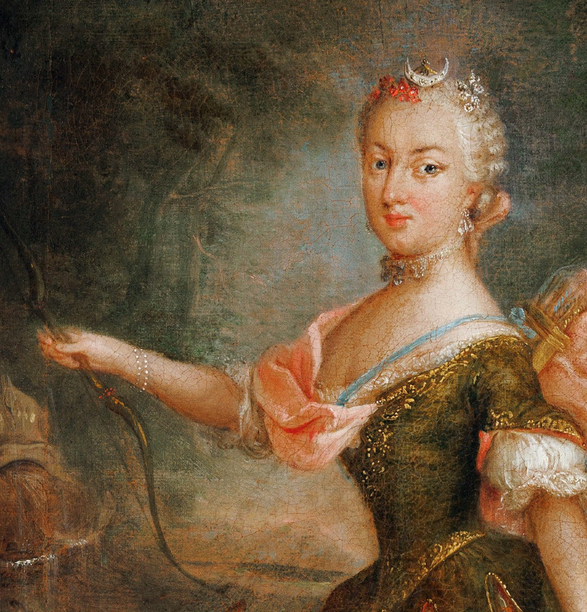 Antoines Pesne, Attrib. To Portrait Of Wilhelmine, Princess Of Prussia, As Diana-photo-3