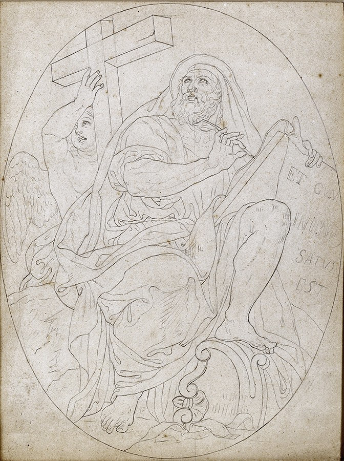 ARTISTE ITALIEN DES ANNÉES 1840, ÉVANGÉLISTE MATTHIEU ET L’ANGE-photo-2