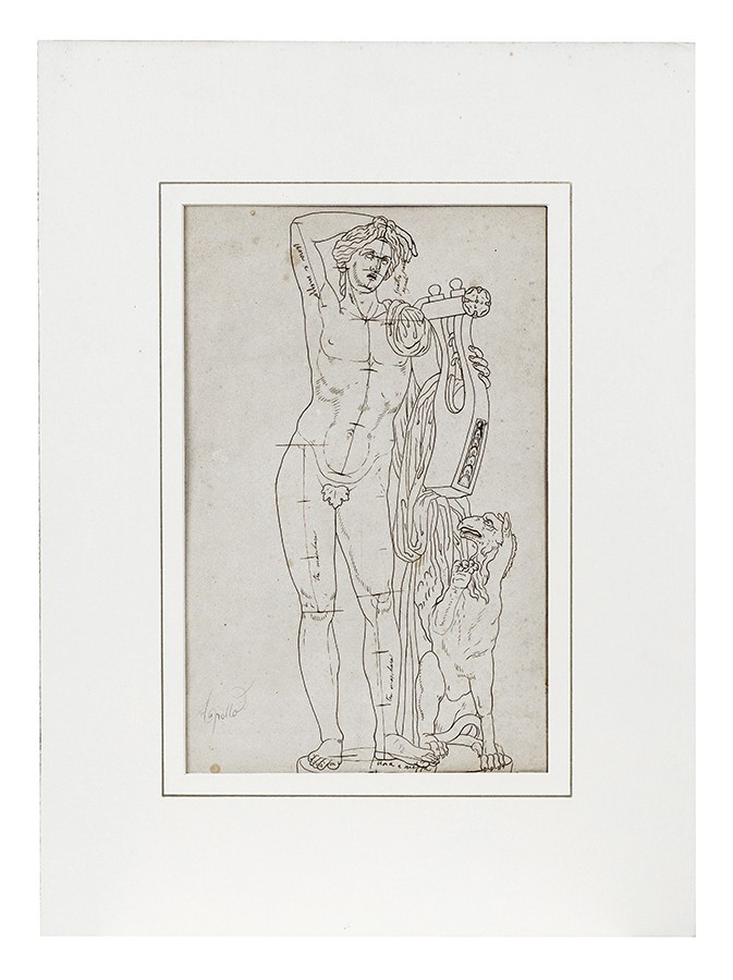 1820s Italian Artist, Apollo Zithared With Griffin-photo-2