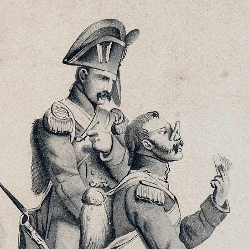 French School, 1820–1830, Soldiers Playing Cards-photo-2