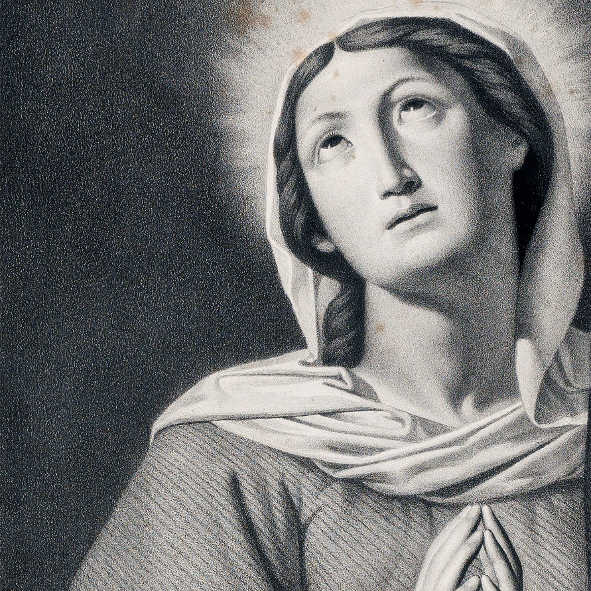 ARTISTE FRANÇAIS DES ANNÉES 1830, VIRGINE EN PRIÈRE (D’APRÈS UN TABLEAU DE SASSOFERRATO)-photo-3