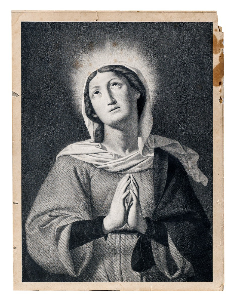 ARTISTE FRANÇAIS DES ANNÉES 1830, VIRGINE EN PRIÈRE (D’APRÈS UN TABLEAU DE SASSOFERRATO)-photo-1