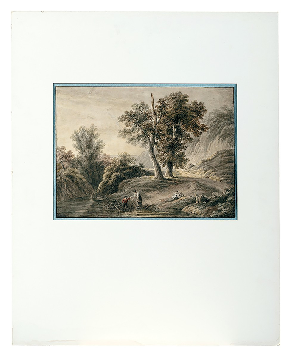 Franz Rechberger, Landscape With Figures By A Pond-photo-2