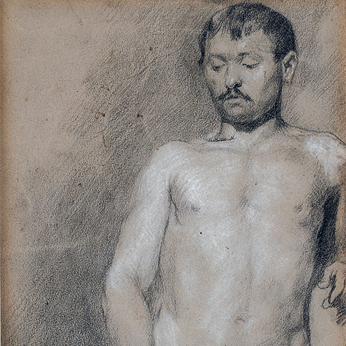 Austrian School Circa 1900, Academic Study Of A Male Nude-photo-2