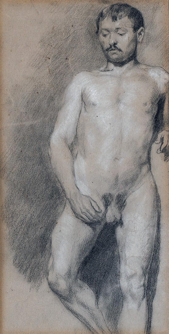 Austrian School Circa 1900, Academic Study Of A Male Nude