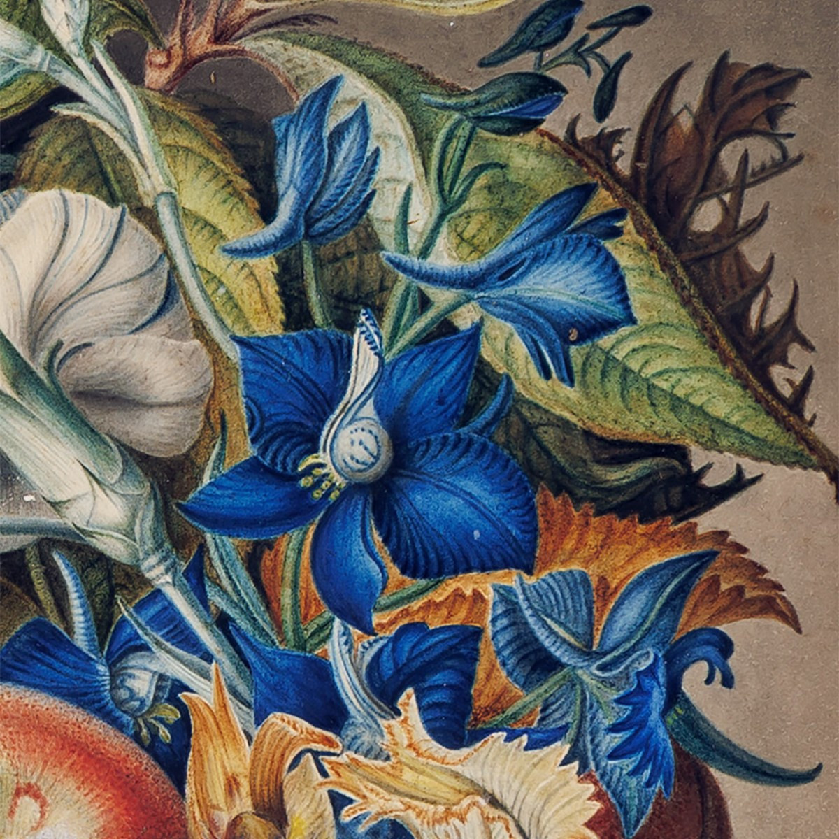 Austrian School, Circa 1890, Still Life With Fruit And Flowers-photo-2