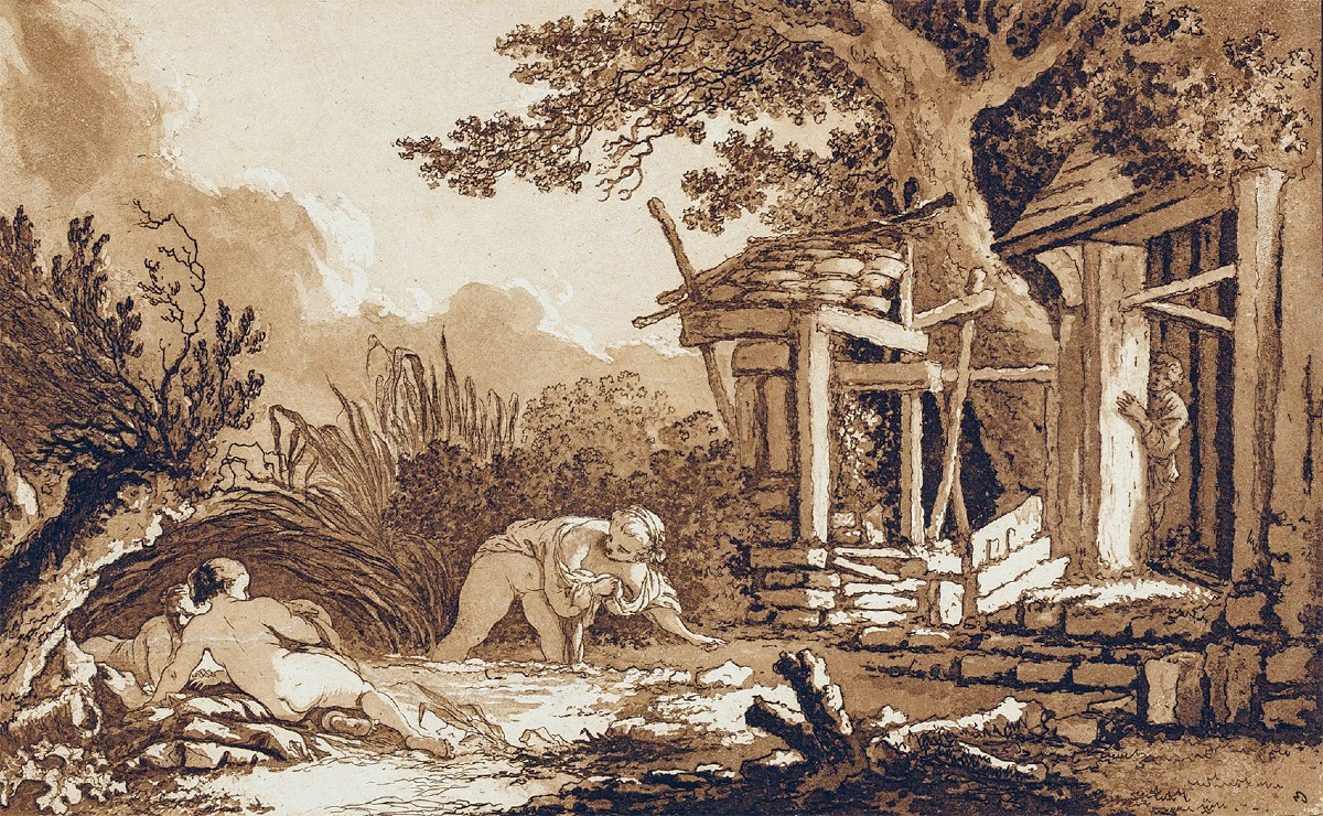 JEAN-BAPTISTE LE PRINCE, LES TROIS BAIGNEUSES