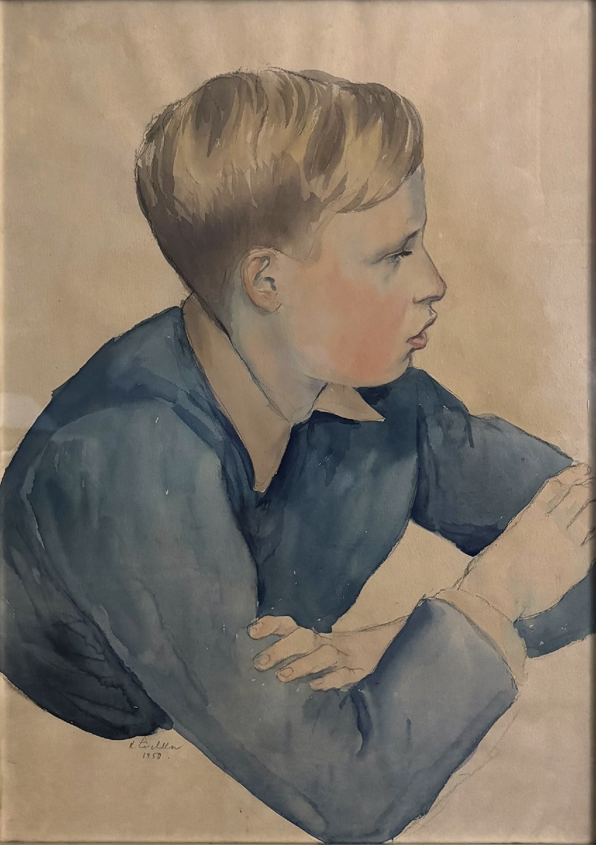 German School, 1952, Portrait Of A Boy