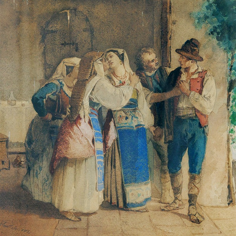 ELEUTERIO PAGLIANO, DÉPART DE LA MAISON PATERNELLE D’UNE PAYSANNE PROMISE À UN AUTRE VILLAGE-photo-3